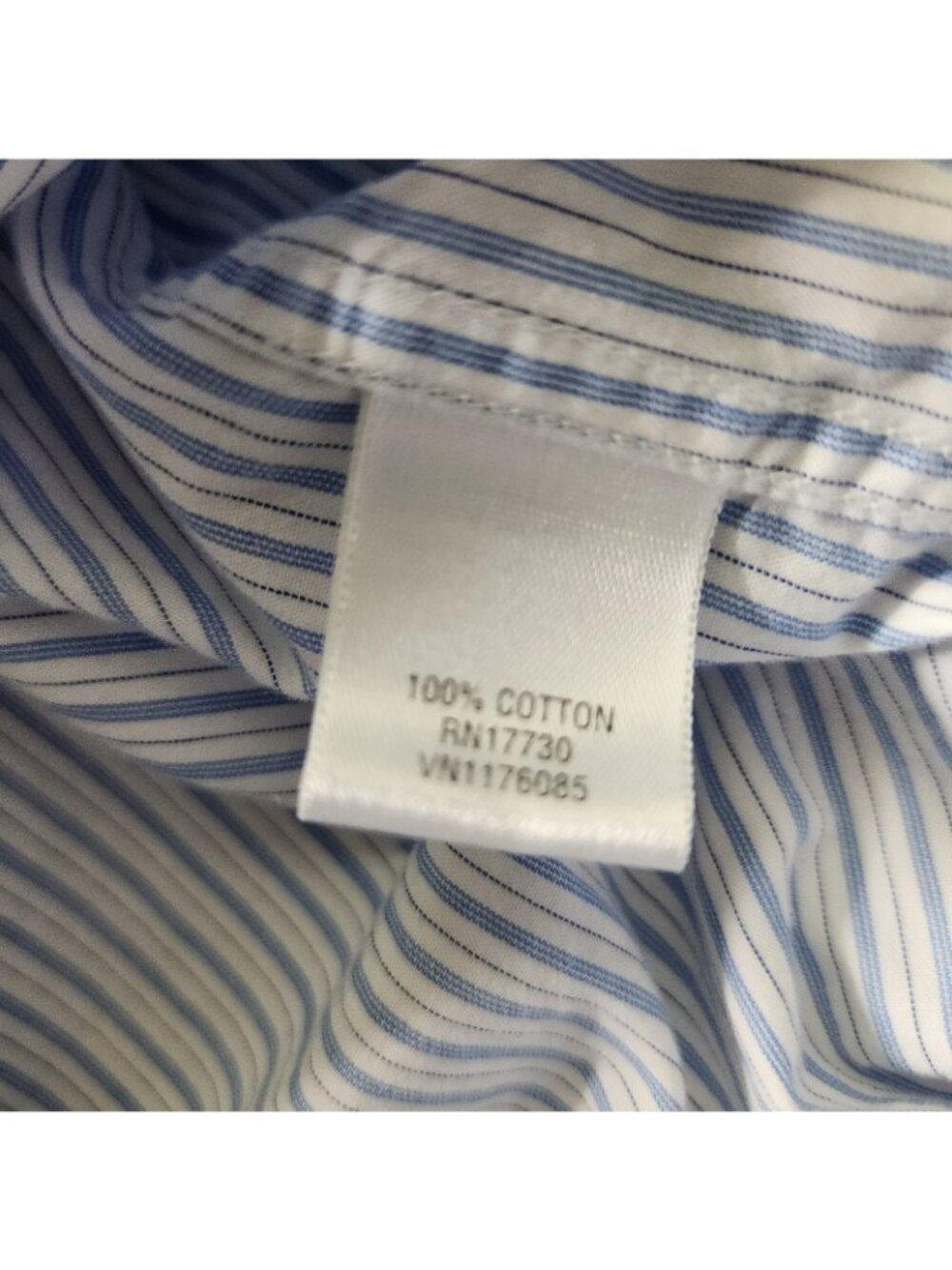 Mens Mossimo Blue White Stripe Button Dress Shirt Premium Vintage 100% Cotton L - Picture 8 of 10